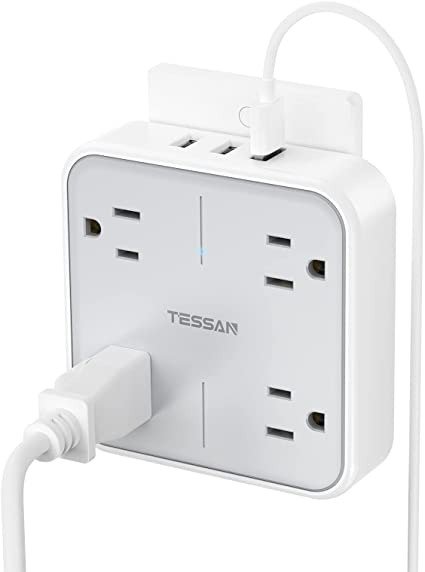 Tessan 4+3 壁插式插线板 