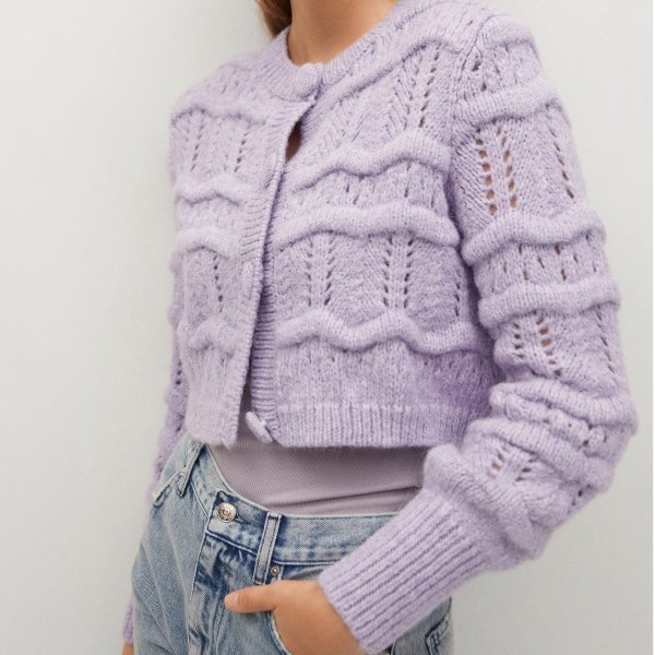  软糯香芋紫针织衫 