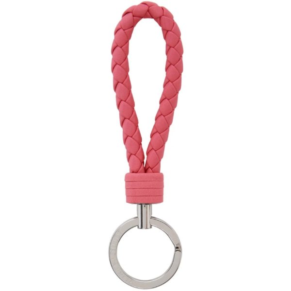 粉色编织纹钥匙扣