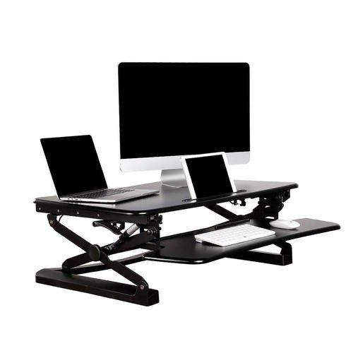 Sit Standing Height Adjustable desk ergo Riser ADR for monitor 35" Wide - Black PrimeCables®