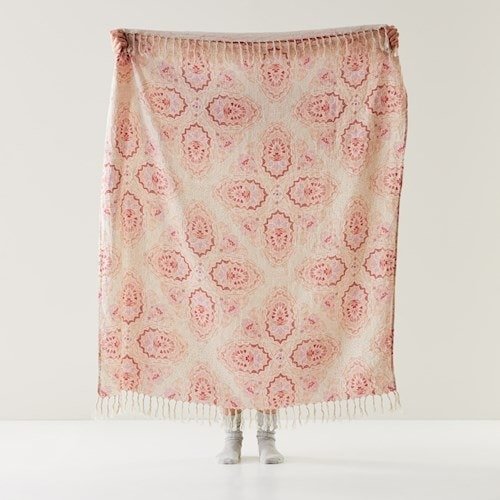 Barossa Pink & Natural Linen 毯子
