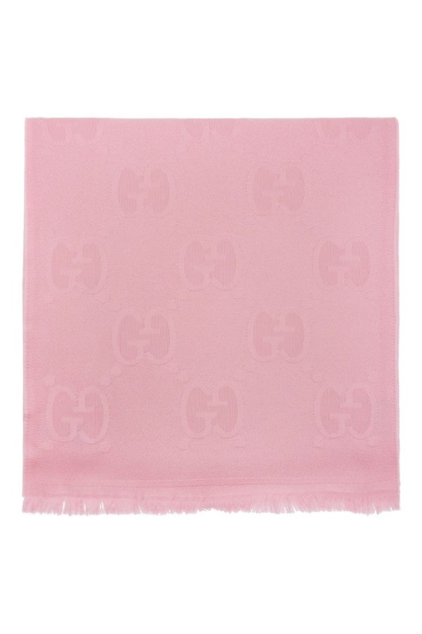 GG粉色羊毛围巾
