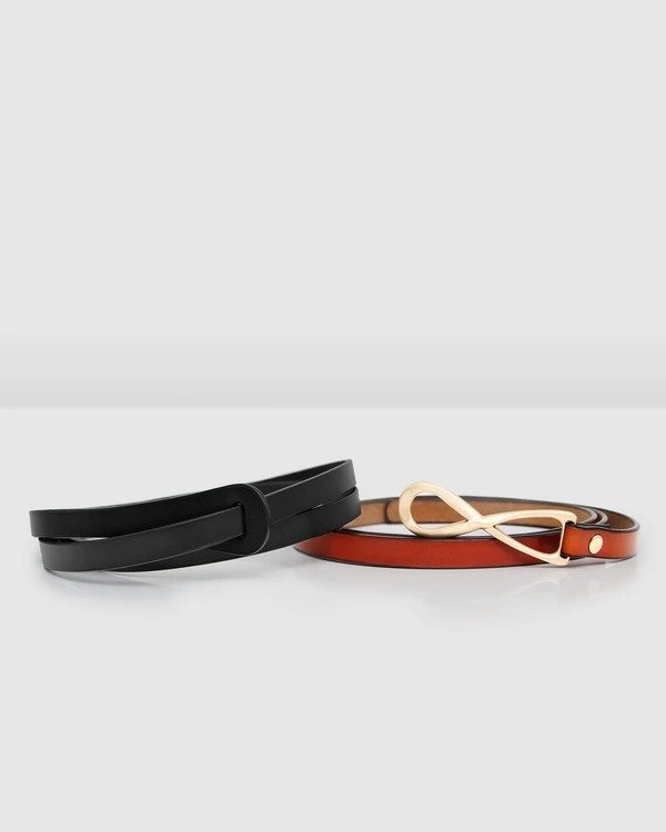 Leather Tie Belt 2 pack
