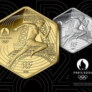 法国巴黎2024奥运会纪念币限量发售 罕见六边形金银币