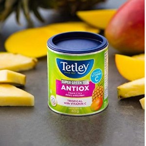 史低价：Tetley 热带水果味绿茶20袋 富含维生素C 预防感冒