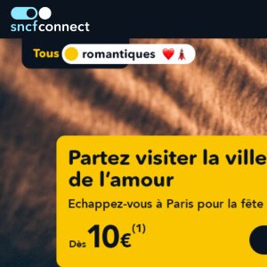SNCF 情人节浪漫之都巴黎专场 限时闪促 一起去Paris约会吧