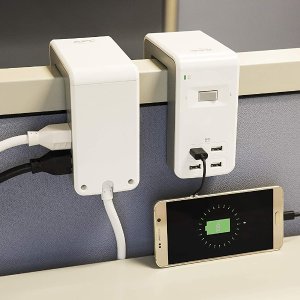 APC 6插座+4USB充电 U型插线板 可固定在桌子上 实用性强