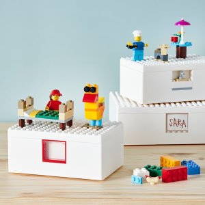 IKEA x LEGO 合作款 BYGGLEK 纯白控爱的收纳盒+积木产品
