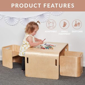 创意产品：ECR4Kids 天然环保 多功能 儿童曲木桌椅 3件套