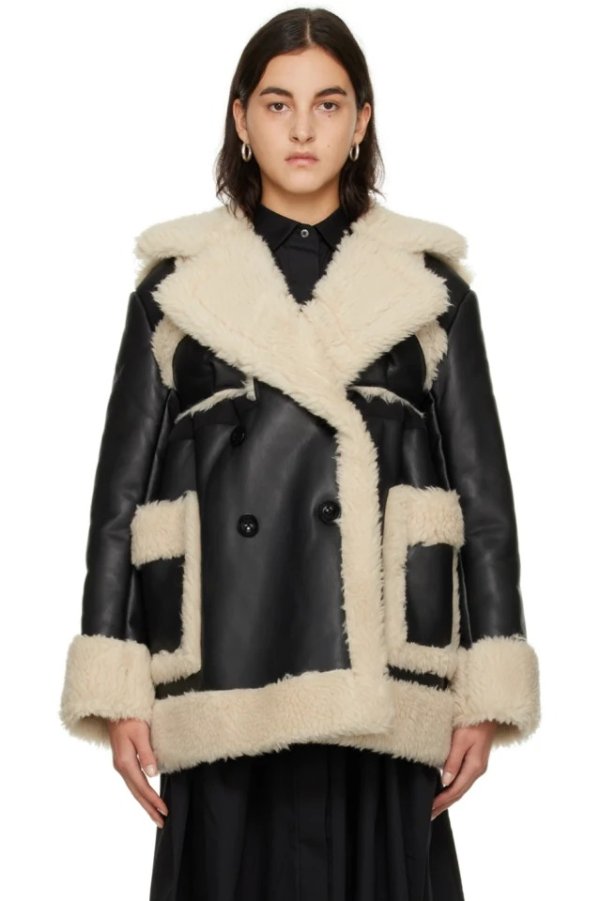 Paneled Faux-Shearling 夹克衫