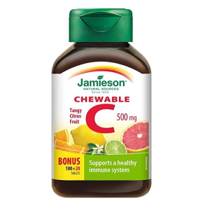 Jamieson 健美生多种水果味维生素C咀嚼片500 mg 120粒