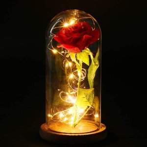 情人节礼物：永不凋零的玫瑰 永生花玫瑰LED礼盒