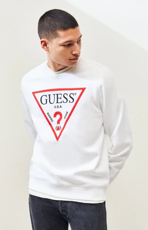 Tri Logo Zipper Crew Neck Sweatshirt