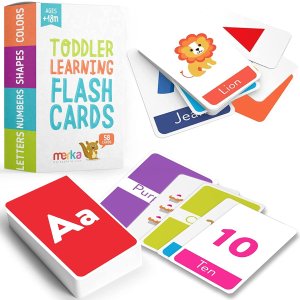 闪购：merka 2-4 岁字母卡片 58张 学习数字、字母、颜色、动物