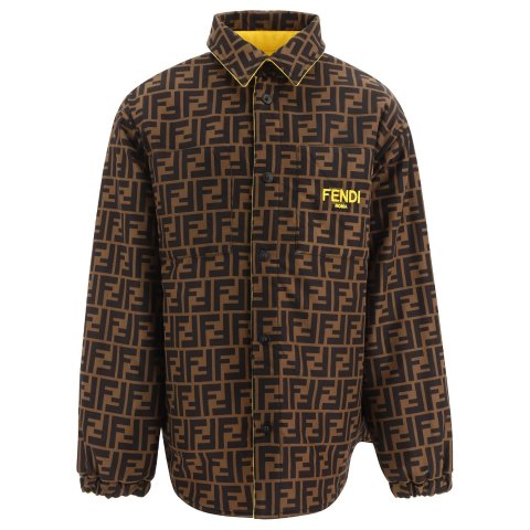 Fendi 儿童 Monogram 双面外套式衬衫