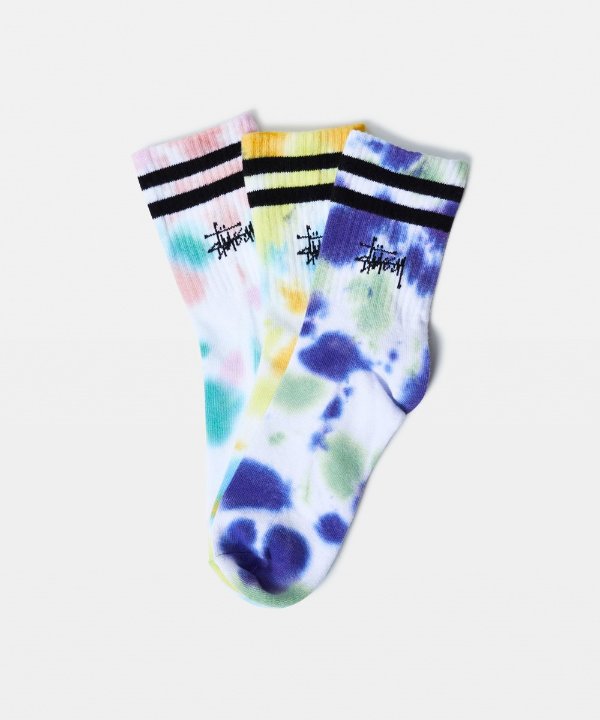 Stussy Womens Tie Dye Grafitti 袜子3件套