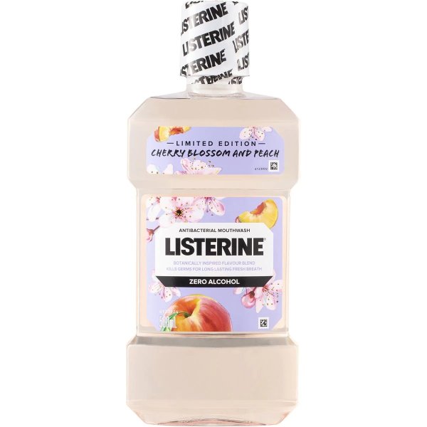 Listerine Zero Alcohol Antibacterial Cherry Blossom&peach 漱口水 500mL