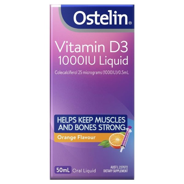 Buy Ostelin Vitamin D3 1000IU Liquid 50ml online at Chemist Warehouse