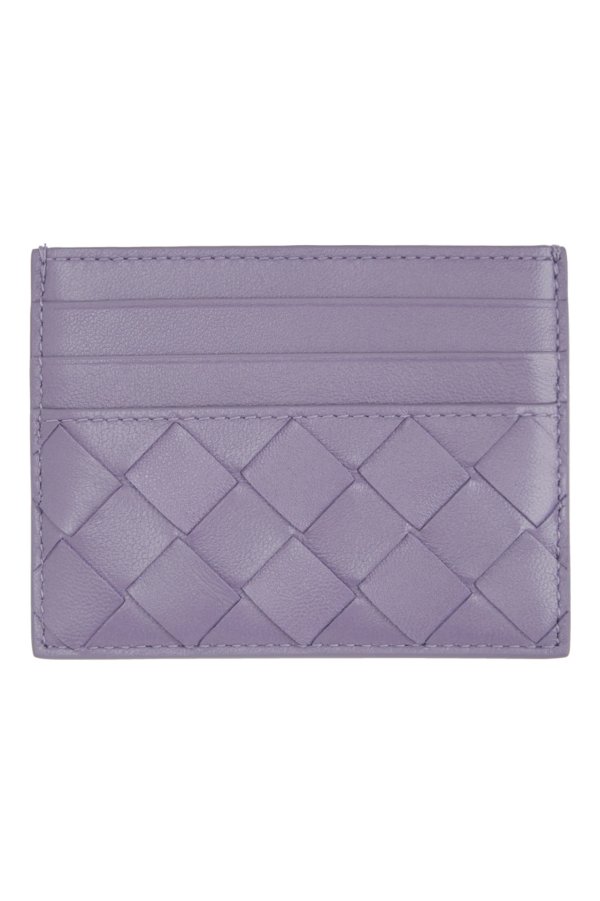 紫色 Intrecciato 编织卡包