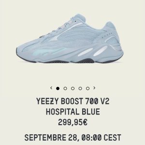 预告：adidas官网 Yeezy Boost 700 V2 HOSPITAL BLUE 发售