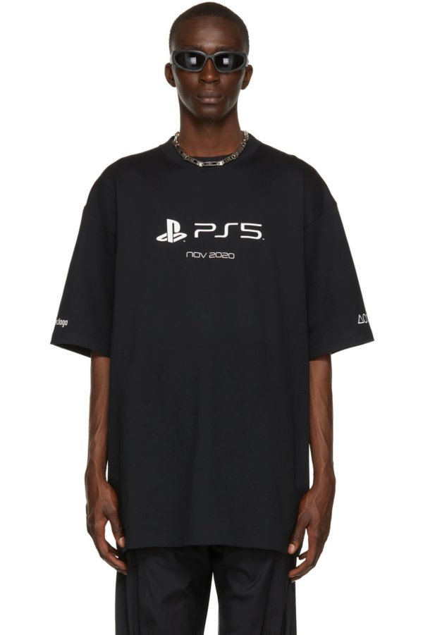 x PS5 黑色短袖T恤