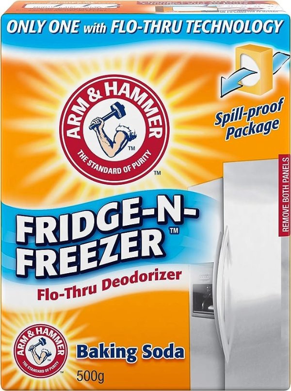 ARM & HAMMER 冰箱和冰柜小苏打除臭剂，Flo-Thru 设计，500 克