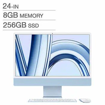 24 in. iMac（M3 Chip, 8 GB RAM, 256 GB SSD, Blue）