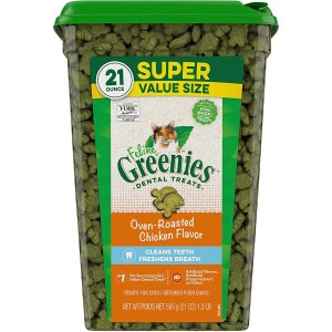 Prime Day狂欢价：Greenies 成年猫咪天然洁牙零食 277g烤鸡肉味史低$9.09