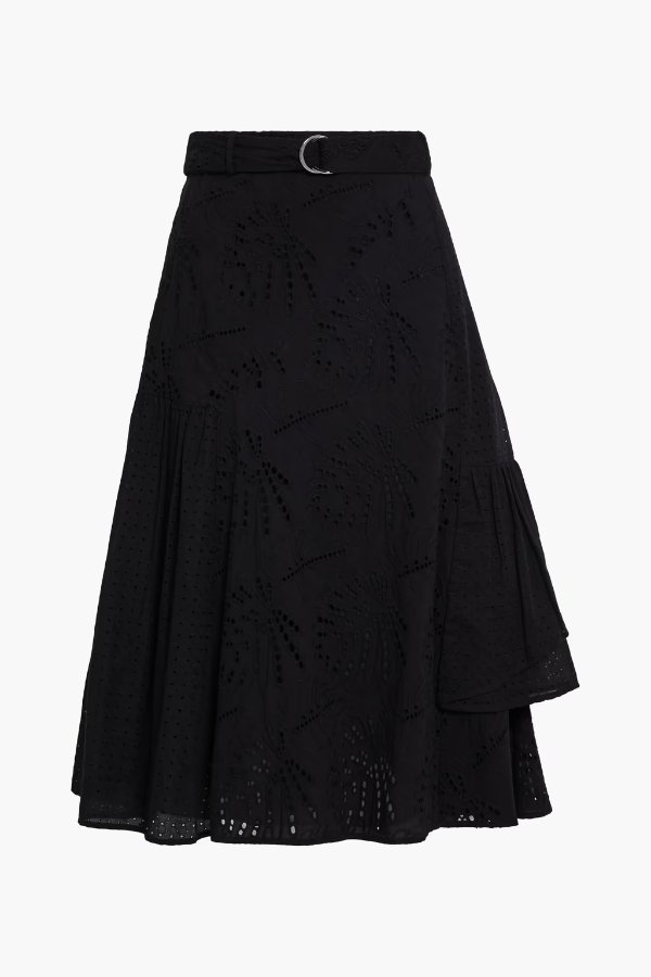 黑色刺绣半身裙