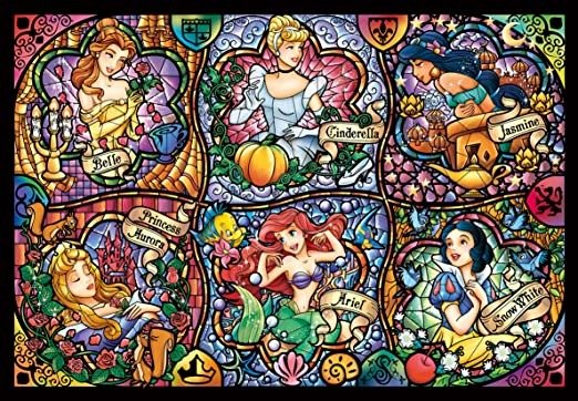 Tenyo Disney Brilliant Princess Stained Glass 500 Pieces Puzzle