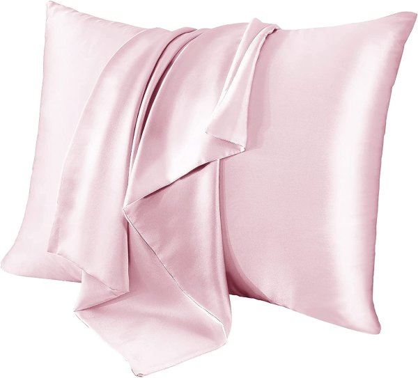 100%蚕丝枕套 粉色