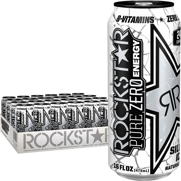 rockstar silver ice 零糖零卡能量饮料 16oz 24罐