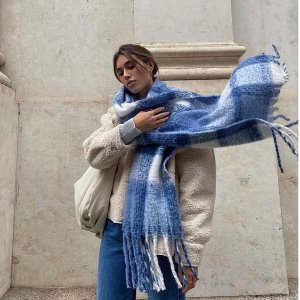 精选7.5折 Ami小爱心围巾€105Burberry、Acne、Ganni 围巾大促！€202入Acne彩格围巾