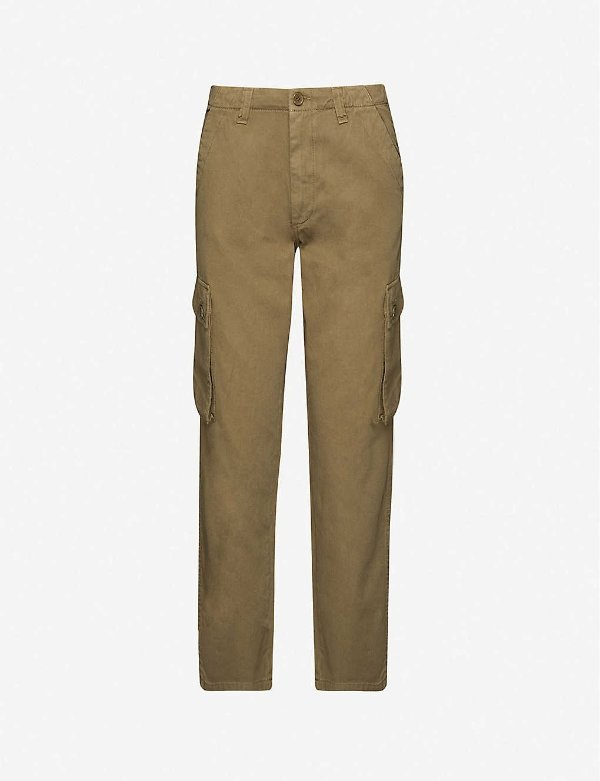 Petalin cropped mid-rise cotton trousers