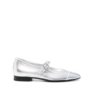 Carel今年的本名色是银色皮革芭蕾舞鞋10 mm