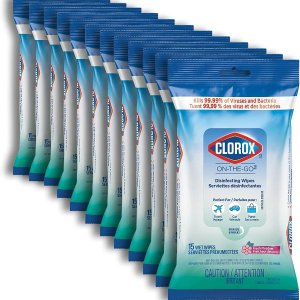 Clorox 便携装消毒湿巾 12包x15片