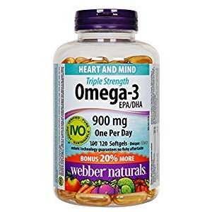 Webber Naturals  Omega-3 三倍强效深海鱼油软胶囊 120粒