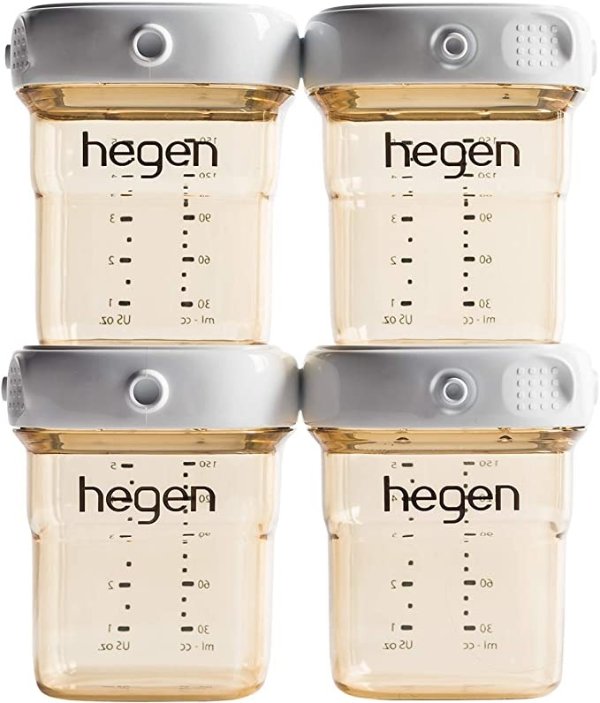 Hegen 母乳储存罐x4 150ml/5oz 