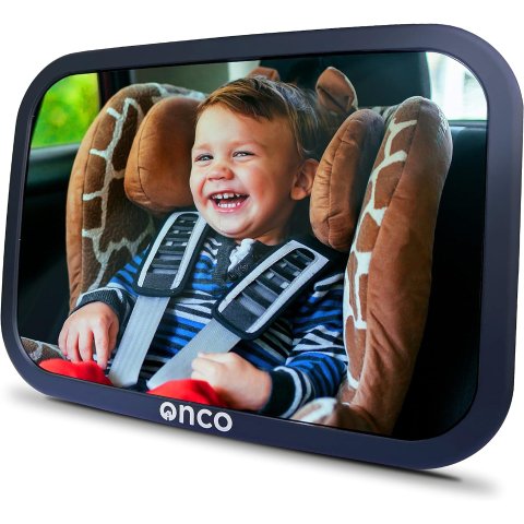 Onco 婴儿汽车后视镜，新生儿婴儿必需品、100% 防碎