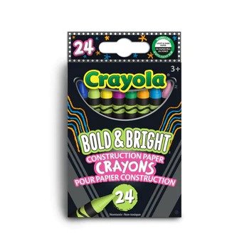 Crayola Bold & Bright 建筑纸蜡笔 - 24 支装