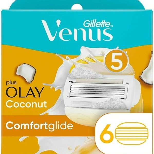 Venus 脱毛刀6件装含5件替芯 Olay椰子油成分 滋润不伤肤