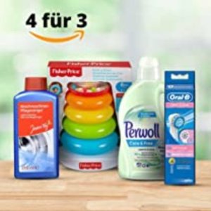 Amazon 日用品买4付3 收清洁用品、个护健康、婴儿用品