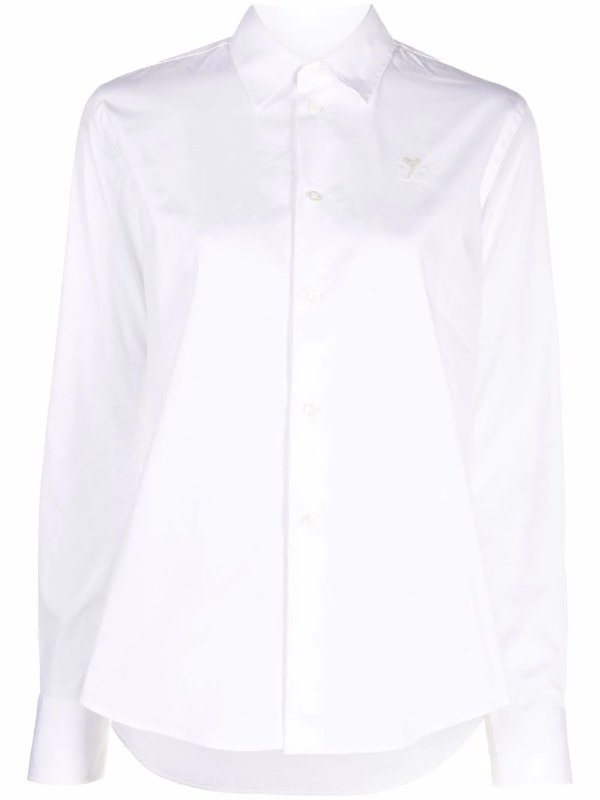 白色 爱心 棉衬衫