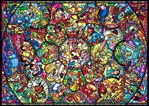 彩绘玻璃拼图 迪士尼全明星266片 (18.2x25.7厘米)