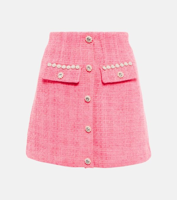 粉色小香风短裙