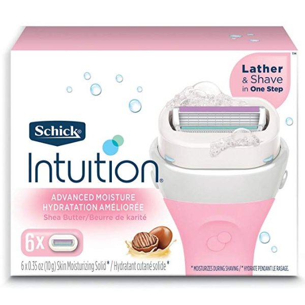 Intuition Advanced Moisture Womens Razor Refills with Shea Butter, Pack of 6 Womens Razor Refills