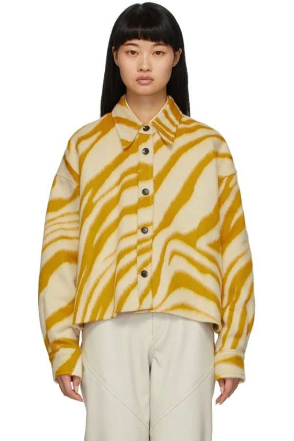 Yellow & White Hanao Shirt Jacket