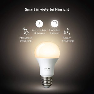Philips Hue White智能灯泡(E27)入门套装 享受智能生活