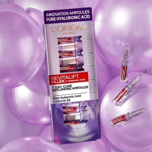 L'Oréal Paris 全线大促 收玻尿酸安瓶、紫熨斗眼霜等