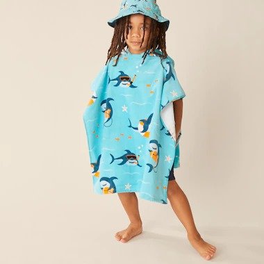 海豚印花儿童沙滩巾